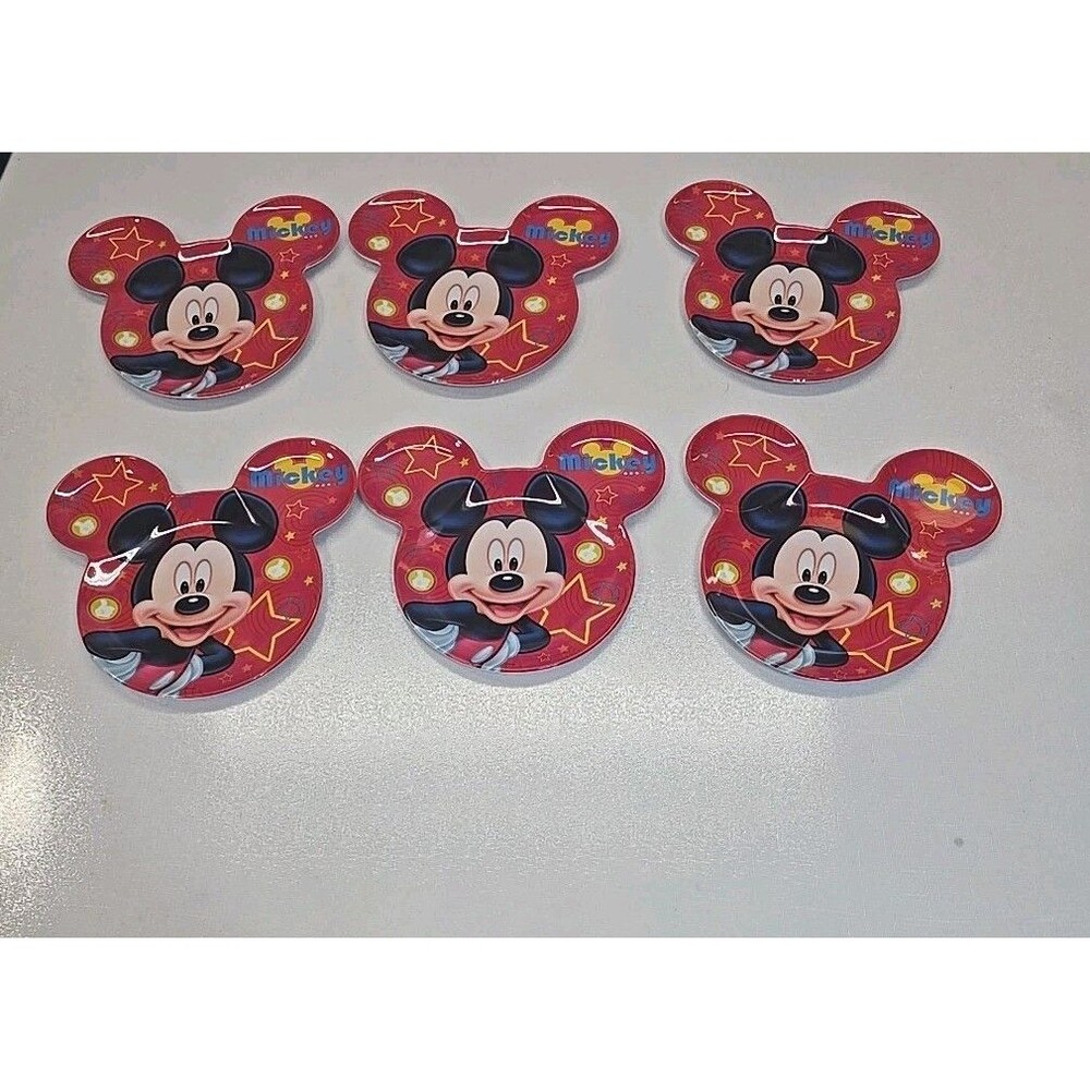 Lot Of 6 Disney Zak Mickey Mouse Ears Plate Melamine Pre Owned-- READ